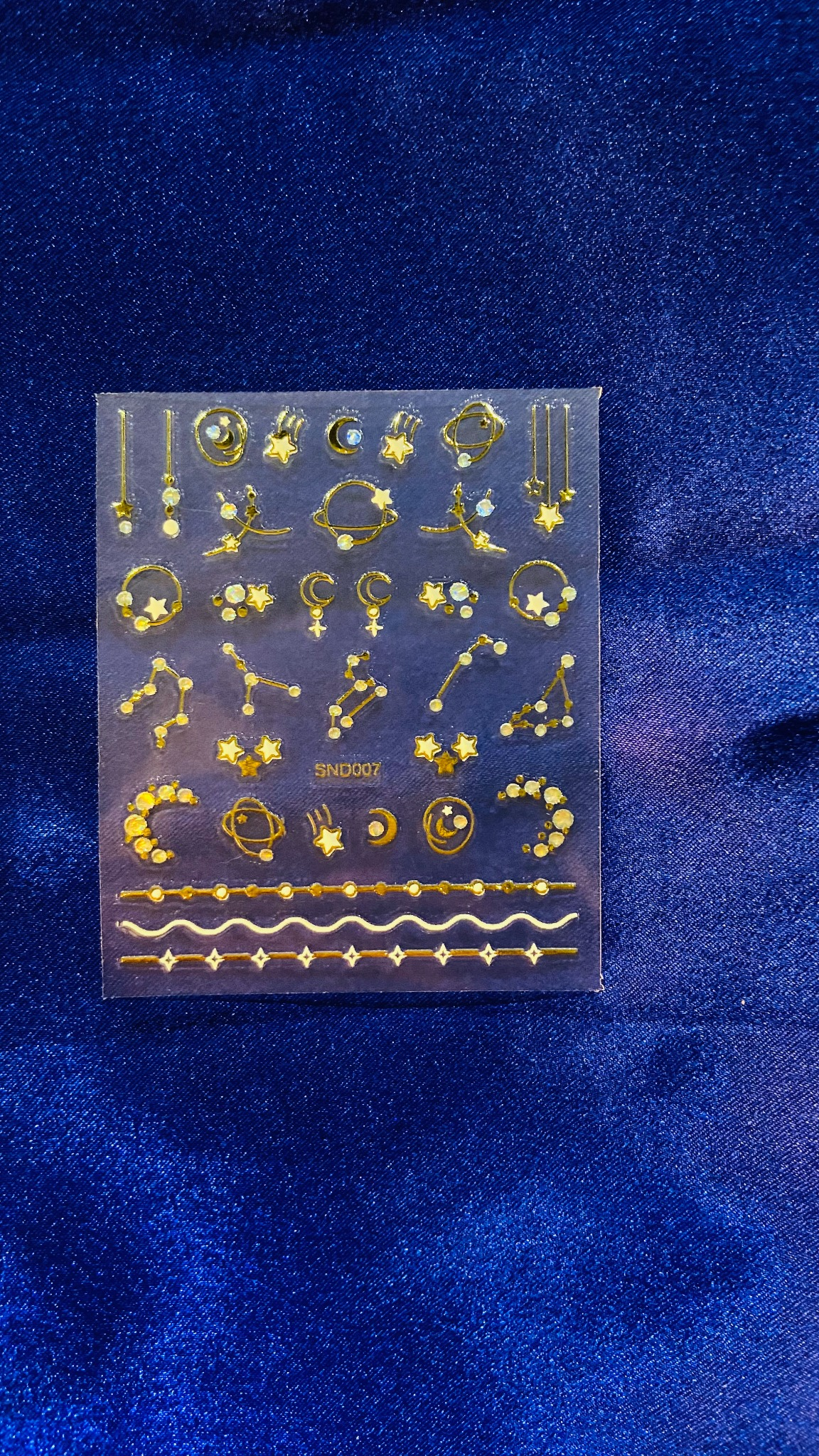 My Arha Gold Celestial Nail Art Stickers – 3D Moon, Star & Constellation Rhinestone Decals