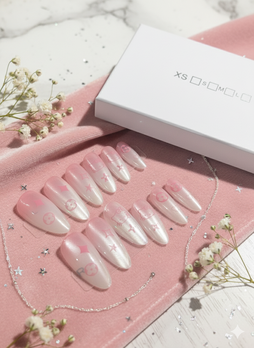 Kawaii Pink Dream Press-On Nail Set 💖