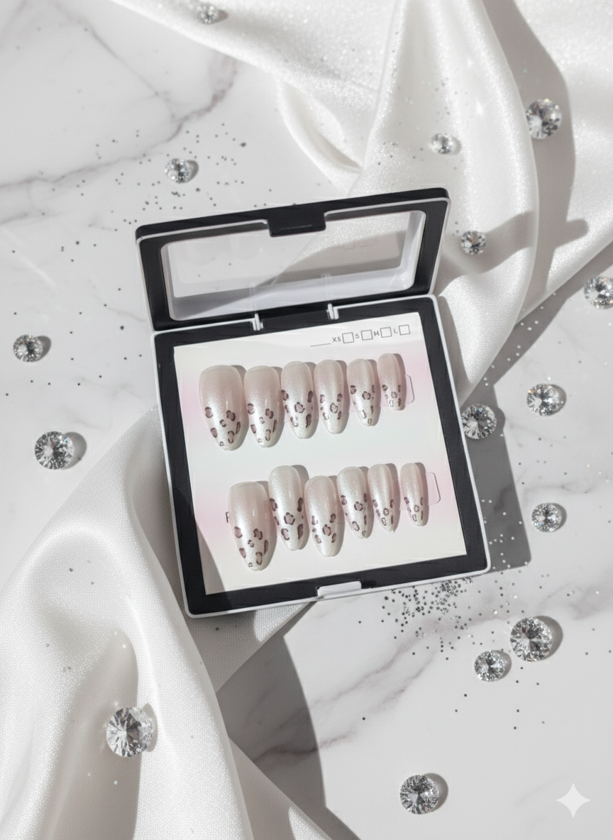 Luxury Cat-Eye Leopard Press-On Nail Set