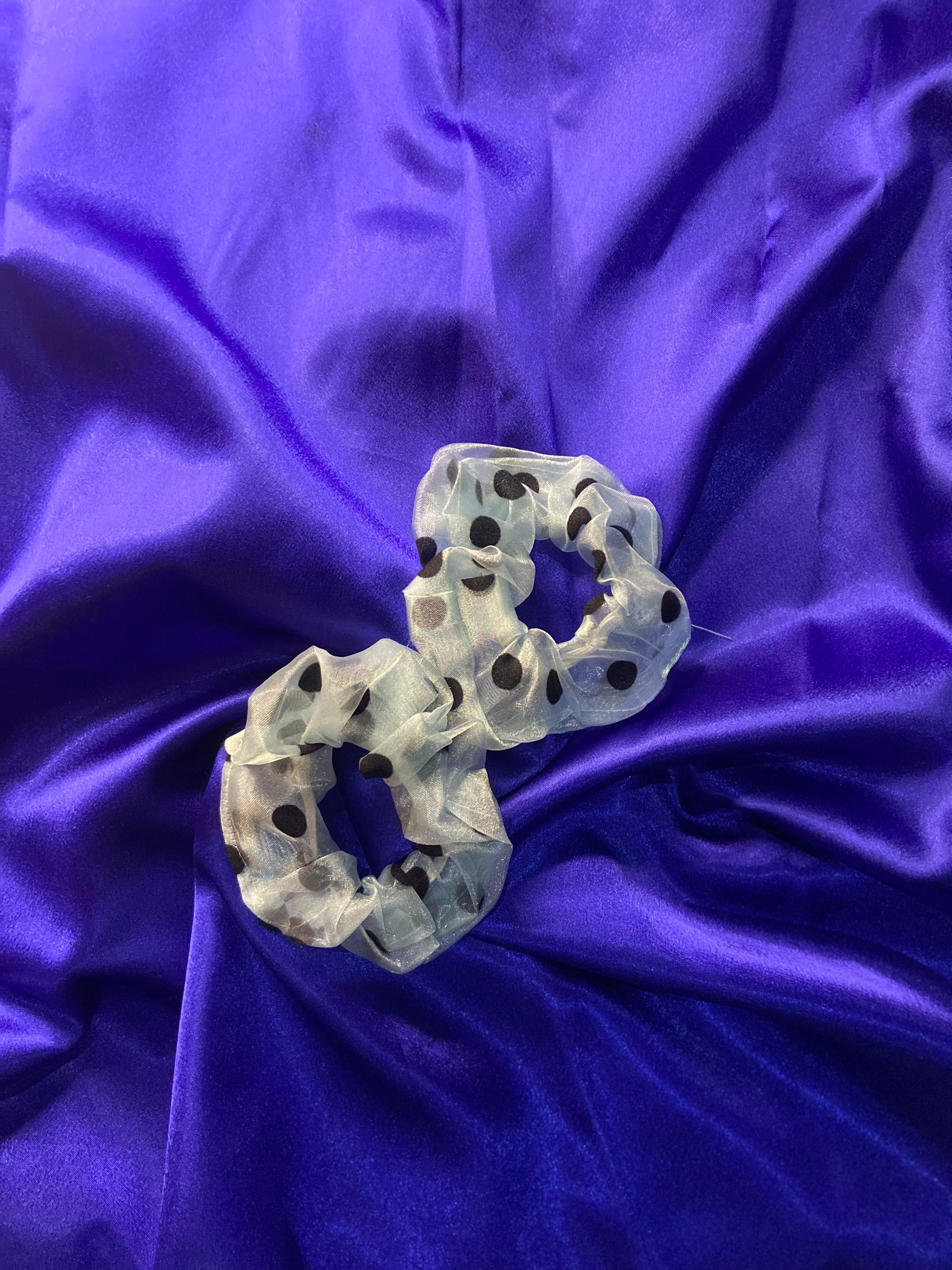 Polka Dot Organza Scrunchie Set – Sheer Mesh Hair Ties for Women & Girls