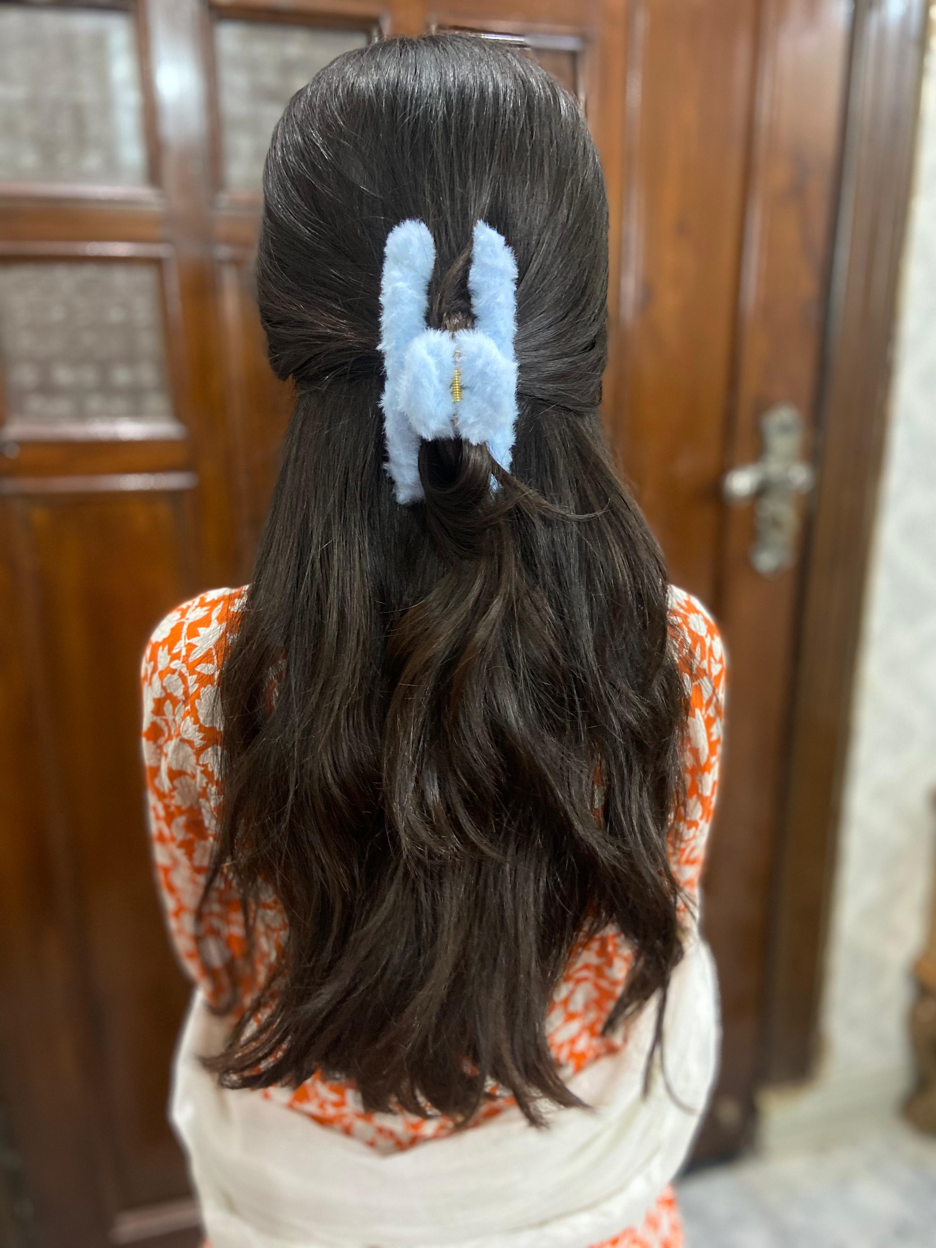 Furry Hair Claw Clips – Soft Plush Hair Accessories for Women & Girls