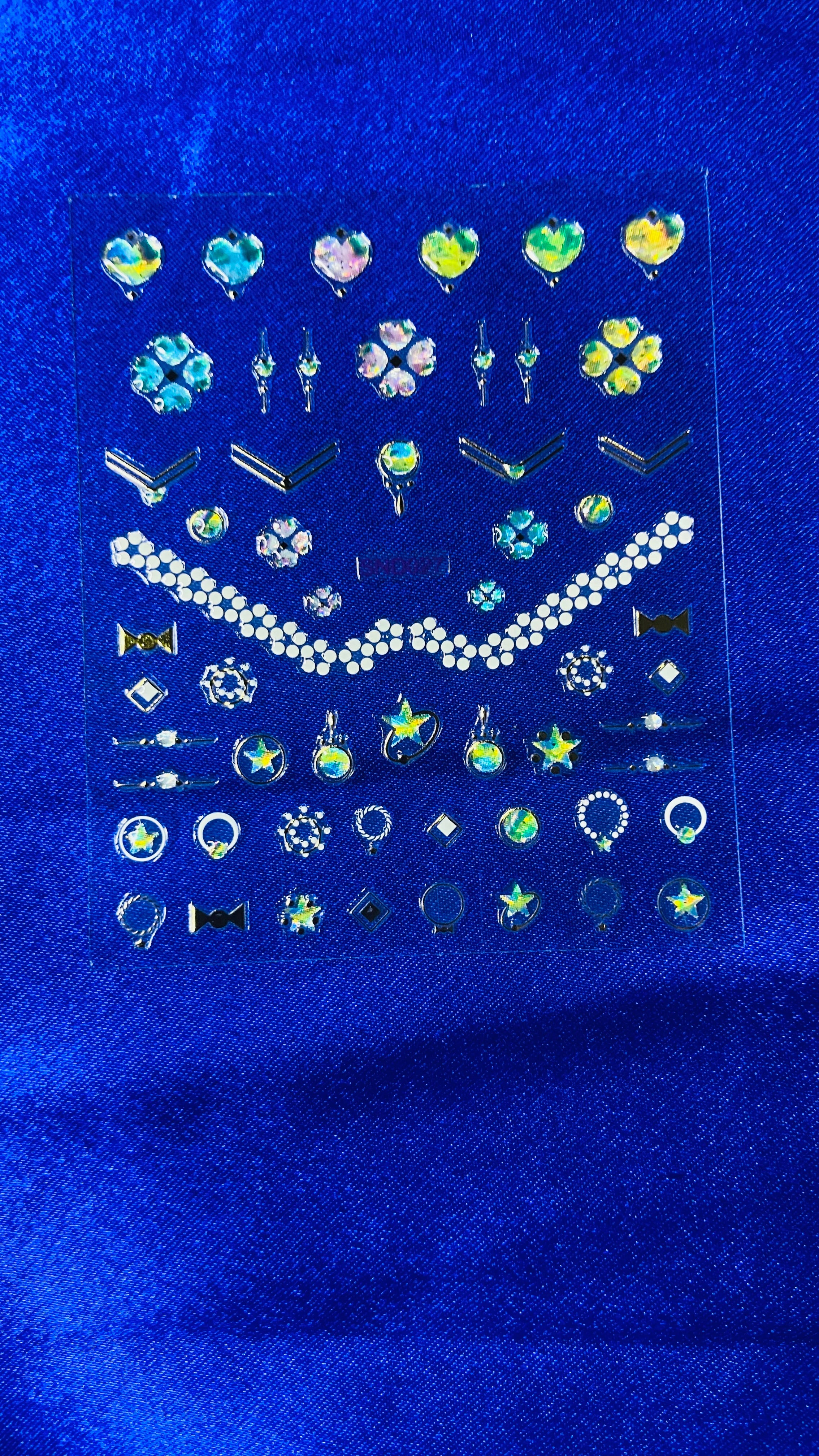 Holographic Crystal Nail Art Stickers – Iridescent 3D Gems