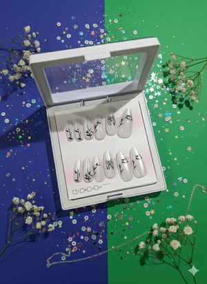 Bamboo & Bows Cat Eye Press-On Nails | Luxury, Elegant & Reusable