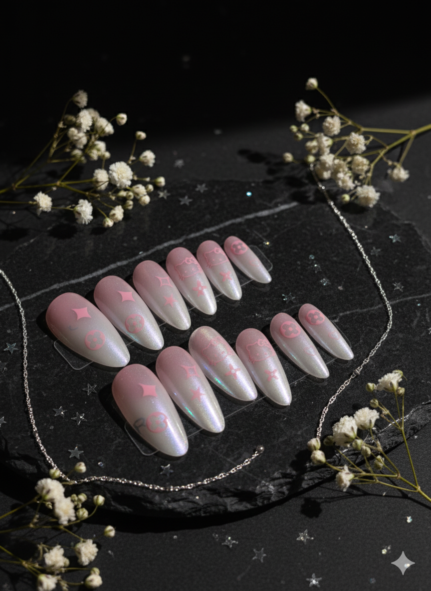 Kawaii Pink Dream Press-On Nail Set 💖