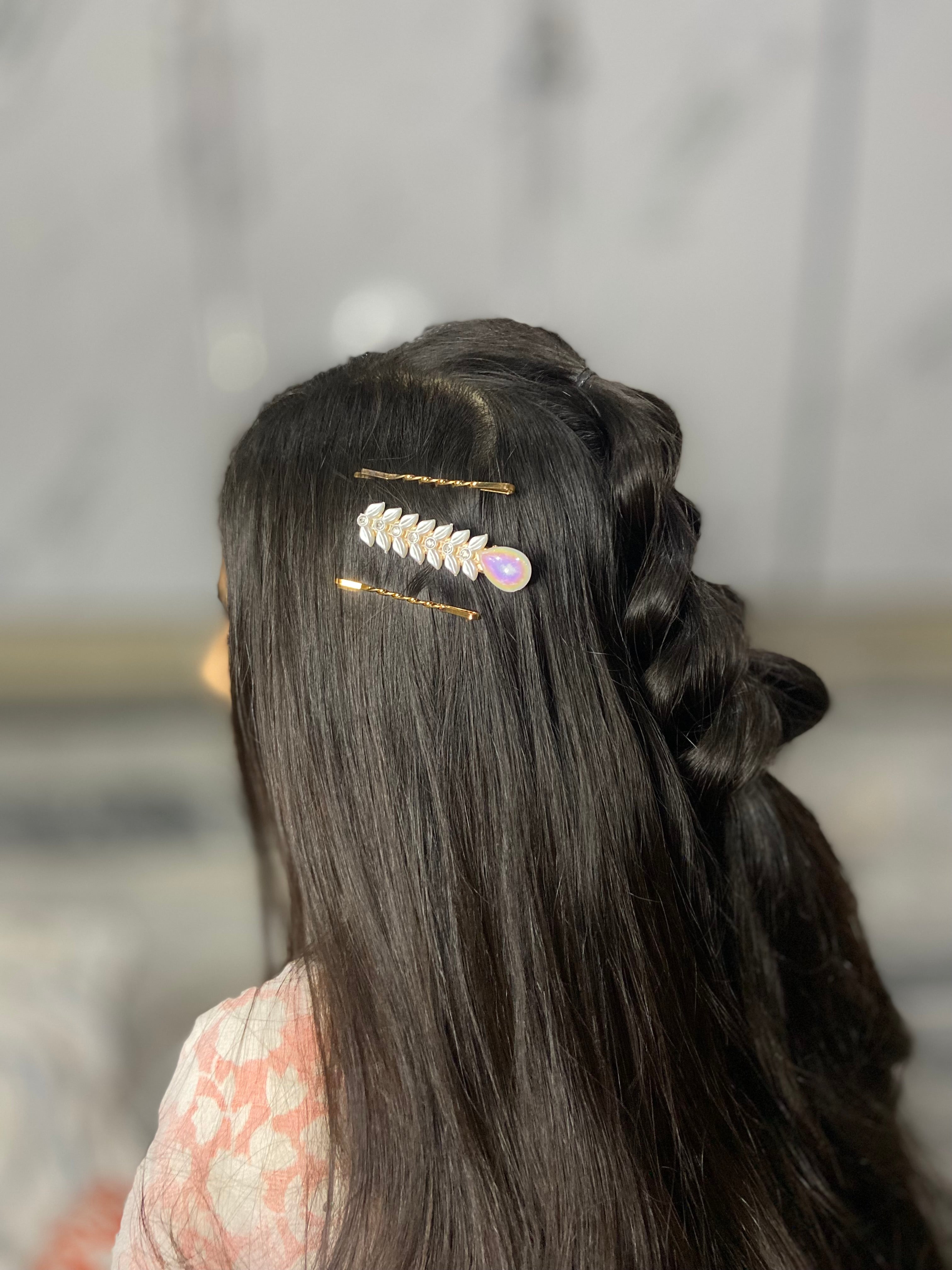 Elegant Hair Clips with Gemstone Accents