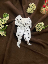 Polka Dot Hair Bow Pins for Girls & Women – Stylish Fabric Bows in Multiple Colors