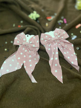 Polka Dot Hair Bow Pins for Girls & Women – Stylish Fabric Bows in Multiple Colors