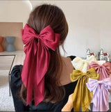 Silk Hair Bow Pins – Elegant Satin Bows in Multiple Colors for Women and Girls