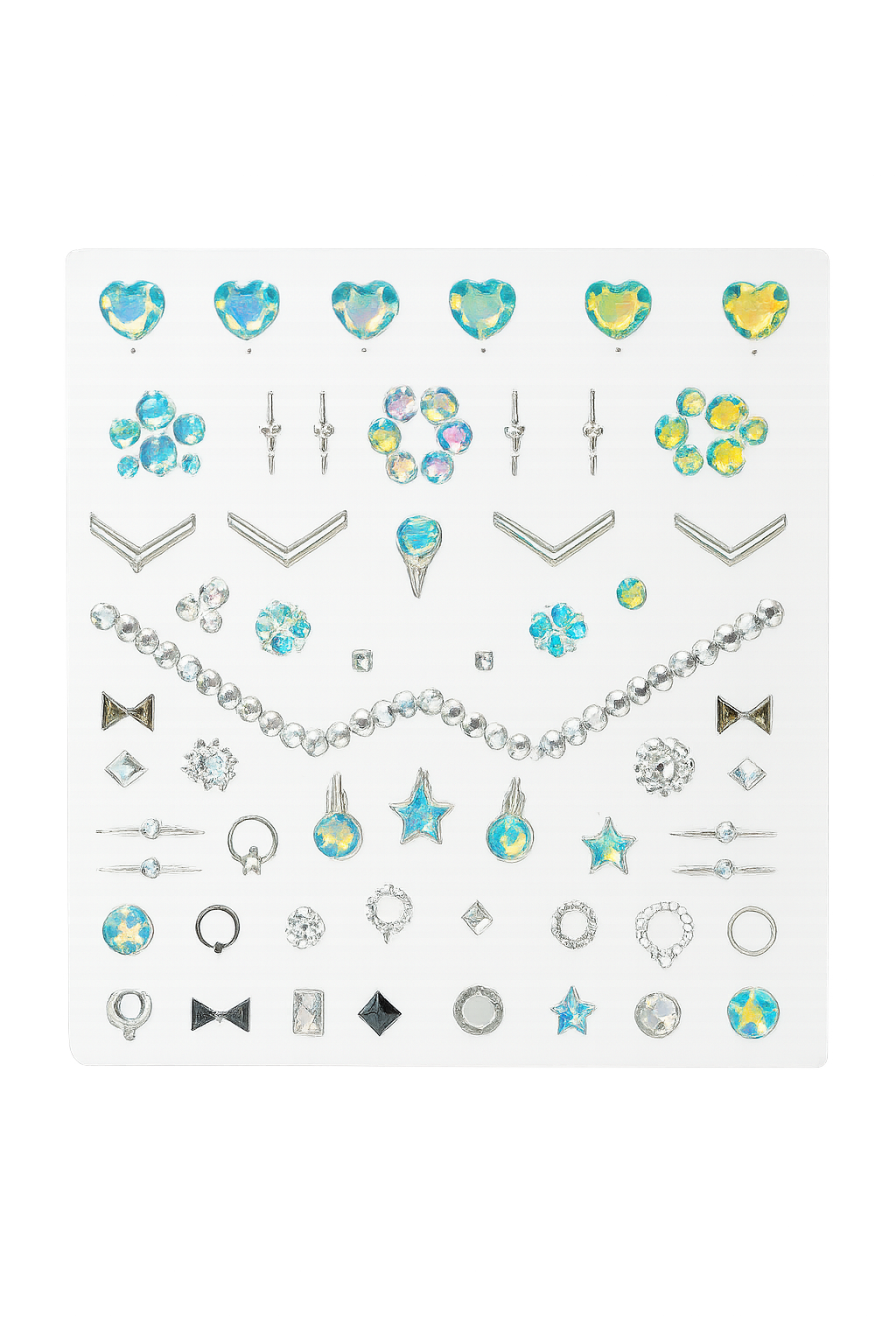 Holographic Crystal Nail Art Stickers – Iridescent 3D Gems