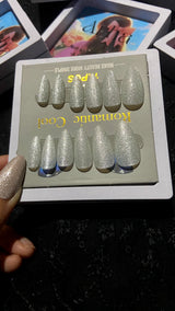 Glitter Press-On Nails | cat eye nails